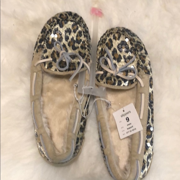 sequin moccasin slippers